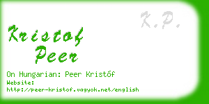 kristof peer business card